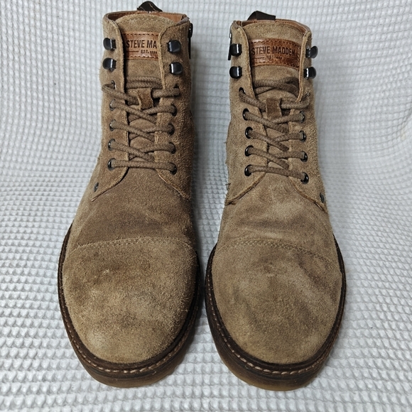 Steve Madden Packer Cap Toe Suede Chukka Boot In Dark Taupe Suede Men\'s Size 10 main image 11